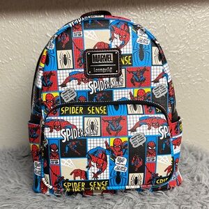 Loungefly Spider-Man Comic Grid Mini Backpack - Red, Blue, Black, Yellow, White